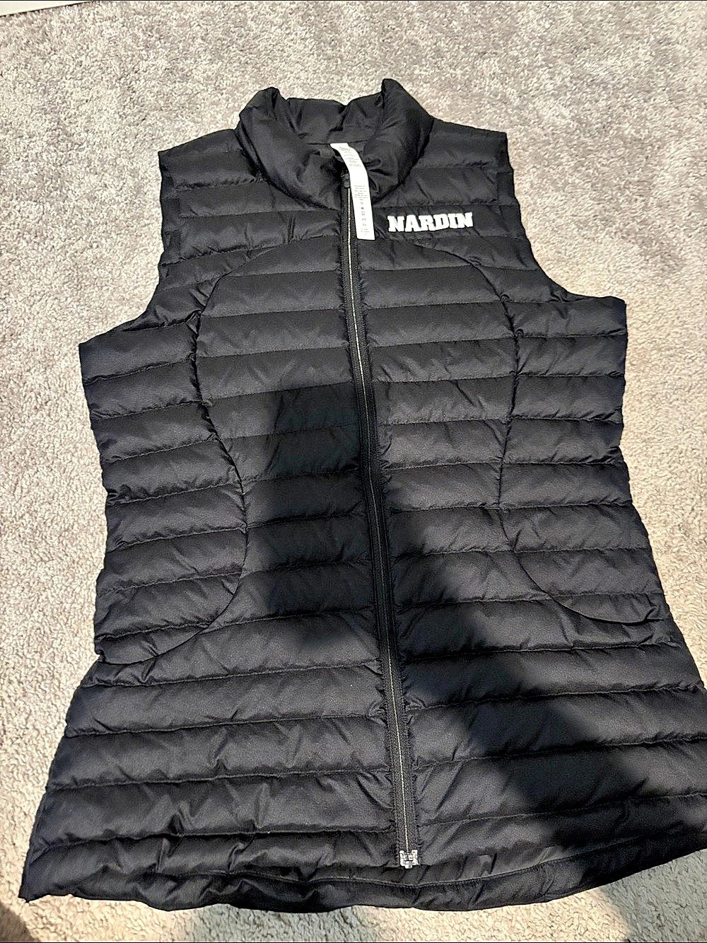 NARDIN Quilted Puffer Vest in Black Like New